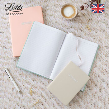 Filofax＆Letts联名款英国进口记事本PASTEL帕斯泰尔彩粉系列定页笔记本中号鸭蛋蓝横线页本090095
