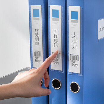 得力(deli)10只55mmA4塑料文件盒加厚档案盒办公文件资料财会用品考试收纳 蓝色