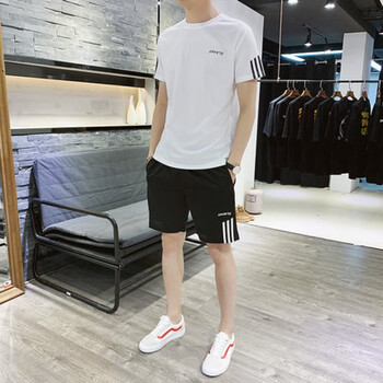 初中生中考夏季男套装运动服中学生体育考试专用男生跑步短袖短裤速干