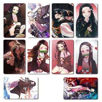 鬼灭之刃饭卡贴  动漫灶门炭治郎祢豆子蝴蝶忍饭卡公交地铁卡明信片