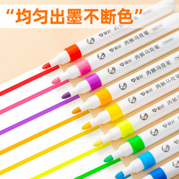 爱好（AIHAO）12色双头丙烯马克笔学生DIY美术绘画马克笔彩绘套装5570-12水彩笔美育画画笔毕业礼物