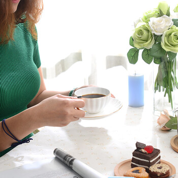 友来福咖啡杯套装 骨瓷欧式南瓜杯碟花茶杯子带勺下午茶茶杯茶具