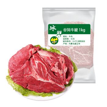 【冰鲜肉】伊赛 国产新鲜牛腱子肉块 1kg 谷饲牛肉 冷鲜牛肉 生鲜