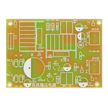 伍陆电子 晶体管串联型稳压+LM317可调直流稳压电源DIY电子套件TJ-56-87 套件+12V变压器+电源线