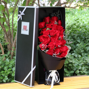 蔷薇恋七夕情人节 鲜花速递同城配送33朵红玫瑰礼盒表白生日礼物 33朵红玫瑰礼盒I 如图制作