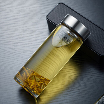 希诺（heenoor）单层玻璃杯530mL大容量家用办公泡茶杯子便携车载水杯XN-6017L