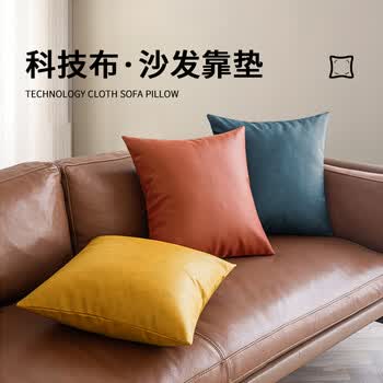 阿黎沙发抱枕靠垫办公室午睡枕汽车床头含抱枕芯45*45cm科技布绅士灰