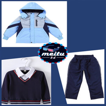 加厚棉衣外套幼儿园园服儿童班服冲蓝色棉衣三件套100cm建议90100身高