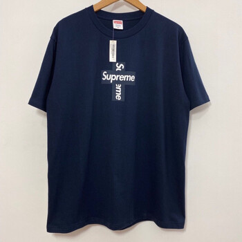 supreme联名同款 20fw cross box logo 经典十字架男女款宽松短袖t恤