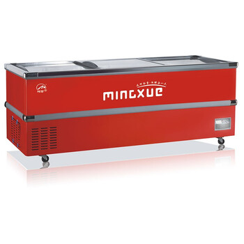 铭雪展示柜玻璃门冷藏冷冻转换岛柜冷柜保鲜速冻海鲜酒店超市厨房肉食