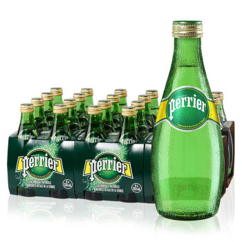 巴黎水（Perrier）法国（巴黎)含气天然矿泉水 Perrier原装进口酒店会议用水饮用水 330ml*24/箱 原味