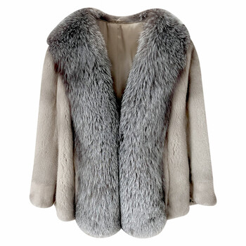 傲列2022秋冬新品进口狐狸毛貂皮大衣短款披肩海宁年轻新款水貂皮草