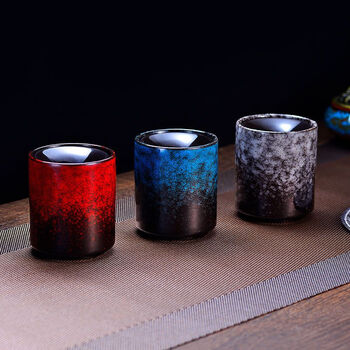 染弋灵陶瓷烟灰缸禅意中式彩釉办公司创意客厅茶几带盖防风时尚礼品烟