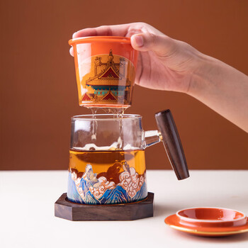 平仄故宫文创泡茶杯茶杯茶水分离杯礼盒带杯垫送领导杯子礼物星辰时光