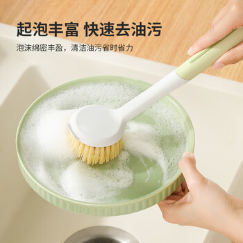 LYNN长柄洗锅刷锅刷子 植物剑麻去油污不掉毛厨房清洁刷锅神器1把