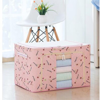 恒愎放衣服的储存箱胶箱子收纳箱大号装衣服大胶箱大号72升折叠粉色