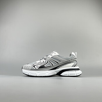 李宁舒适同类型透气男士新款低帮厚底百搭时尚老爹鞋轻便运动韩版灰色