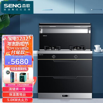 森歌(SENG)F30集成灶消毒柜带烘干 灶具定时 恒温置物台 家用油烟机燃气灶烟灶套装 大吸力大火力 一级能效 F30【消毒柜款】左排烟 天然气