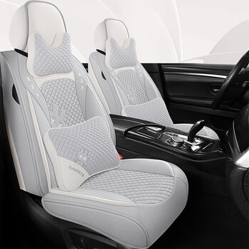 博紫适用于汽车坐垫座椅套垫子车内亚麻夏季卡通全包座垫车垫四季通用