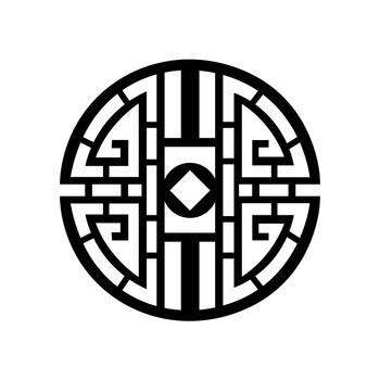 门橱窗装饰贴家居窗花餐厅玻璃华格贴装饰玻璃贴黑色圆窗格一个特大