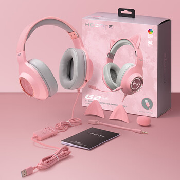 漫步者(EDIFIER)HECATE G2有线萌猫版 USB7.1声道游戏耳机女生电脑网课办公电竞耳麦头戴式网红主播女神直播 粉色 漫步者(EDIFIER)HECATE G2有线萌猫版 USB7.1声道游戏耳机女生电脑网课办公电竞耳麦头戴式网红主播女神直播 粉色