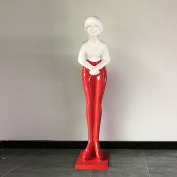 仟佰盾(chiefdon) 鞠躬迎宾人人物雕塑落地酒店摆件ktv开业玻璃钢树脂