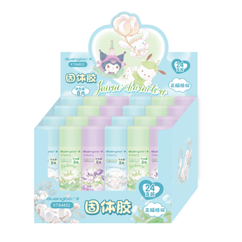 广博（GuangBo）×三丽鸥8克高粘度顺滑PVA固体胶水胶棒 小清新办公文具财会手工24支/盒 KT84852