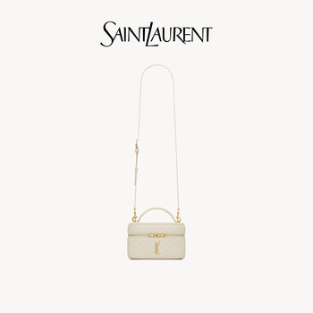 【イブサンローラン】 クリーム色✖ゴールドストライプ Vネックカーディガン MAKE AN OFFER YSL YVES SAINT LAURENT CASSANDRE CINTURA 3D