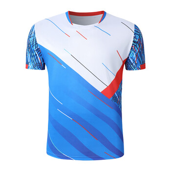 服套装男女运动速千衣服定制印字短袖乒乓球网球训练比赛服 7509a蓝白