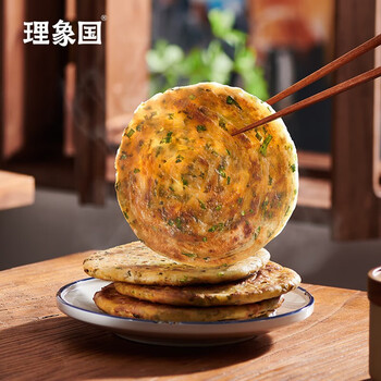 老上海本帮香酥手抓饼 猪油渣馅饼早餐点心 葱油饼3袋 虾仁马蹄大馄饨