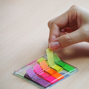 N次贴(STICKN) 80张4色荧光膜指示标签贴45*12mm抽取式便利贴便签条记事贴34054