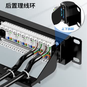 神盾卫士（SDWS）超六类配线架24口 LED网络配线架CAT6机柜理线器1U机架式网线理线架SC-624EL