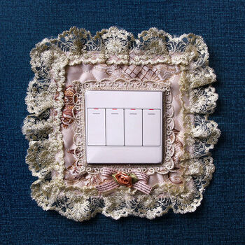 欧式布艺蕾丝刺绣开关贴套开关防尘罩86型插座贴开关保护套子露西方形