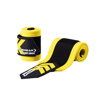 FITTERGEAR执炼健身护腕男卧推护手腕举重力量训练防扭伤运动绷带 黑黄色 FITTERGEAR执炼健身护腕男卧推护手腕举重力量训练防扭伤运动绷带 黑黄色