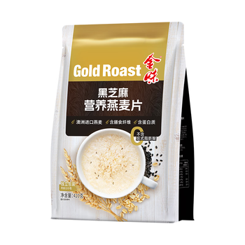 金味黑芝麻420g（35g*12袋）即食燕麦片 无添加蔗糖 早餐代餐食品