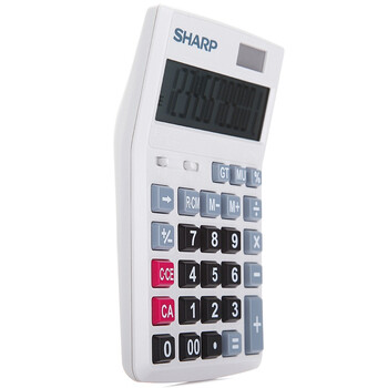 夏普（SHARP）CH-M12 WH 12位财务办公商务计算器 桌面小号台式小号办公计算器 财务商务适用