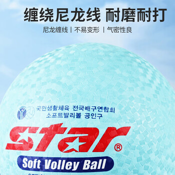 世达(star)气排球4号球儿童青少年训练比赛标准用球乳胶 软排蓝色CB814-07 世达(star)气排球4号球儿童青少年训练比赛标准用球乳胶 软排蓝色CB814-07