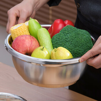 茶花茶花 不锈钢盆28cm1只洗菜盆子汤盆和面盆多用盆洗衣盆洗脸盆*