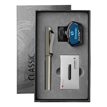 施耐德(Schneider)【礼物】钢笔墨水礼盒套装礼物金属签字笔成人商务办公礼品F尖贝斯麦深灰色9253 施耐德(Schneider)【礼物】钢笔墨水礼盒套装礼物金属签字笔成人商务办公礼品F尖贝斯麦深灰色9253