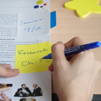 N次贴(STICKN) 36516 好粘归档标签70*70mm 荧光黄色 50张/卡