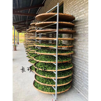 物匠(wujiang) 茶叶晾青架 晾晒架制茶用具簸箕铁架晒药材铁质竹筛摊