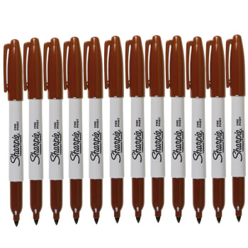 SHARPIE Fine Point Permanent Markers, 12 Brown Markers (30007)