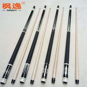 枫逸 台球杆桌球杆斯诺克中式黑八九球分体杆 黑桃中头1/2+直角盒