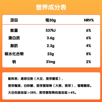 阿华田(Ovaltine)原味豆浆粉随身装360g(30g*12包)早餐非转基因大豆冷泡不结块 阿华田(Ovaltine)原味豆浆粉随身装360g(30g*12包)早餐非转基因大豆冷泡不结块