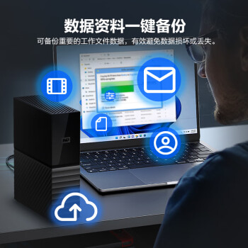 西部数据（WD）12TB 移动硬盘 USB3.0 桌面存储 My Book 3.5英寸 大容量 机械硬盘 移动台式企业级办公 外接加密