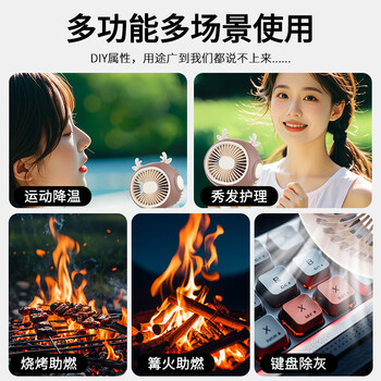 欧利文手持小风扇桌面床上家用卧室静音台式迷你小型便携暴力充电usb风扇制冷婴儿办公室宿舍循环风宝