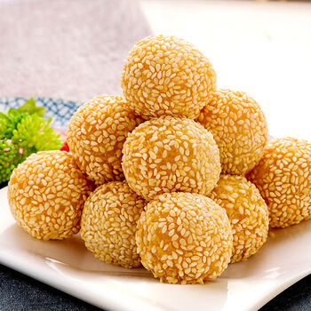 糯米芝麻球豆沙馅速冻半成品油炸麻圆麻团早餐小吃糕点家用4包芝麻球