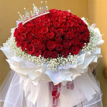 蔷薇恋99朵红玫瑰花束 鲜花同城配送 表白求婚送女友老婆生日礼物纪念日 99朵红玫瑰-情投意合
