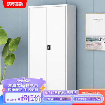 洛克菲勒办公柜铁皮柜资料档案柜储物柜灰白通门五层文件柜子高1850宽900