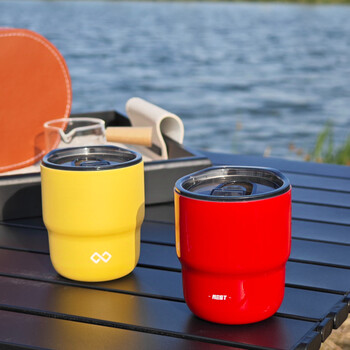 巢里便携咖啡杯304不锈钢户外随行外带露营迷你雪糕冰杯家居馆红